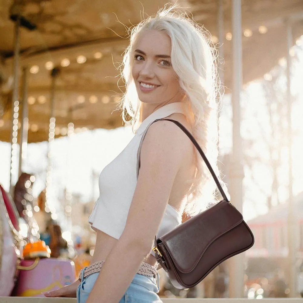 YDSIII Shoulder Bag For Women, Y2K Trendy Vegan Leather Shoulder Bag For Womens,Going Out Bag with 2 Removable Strap