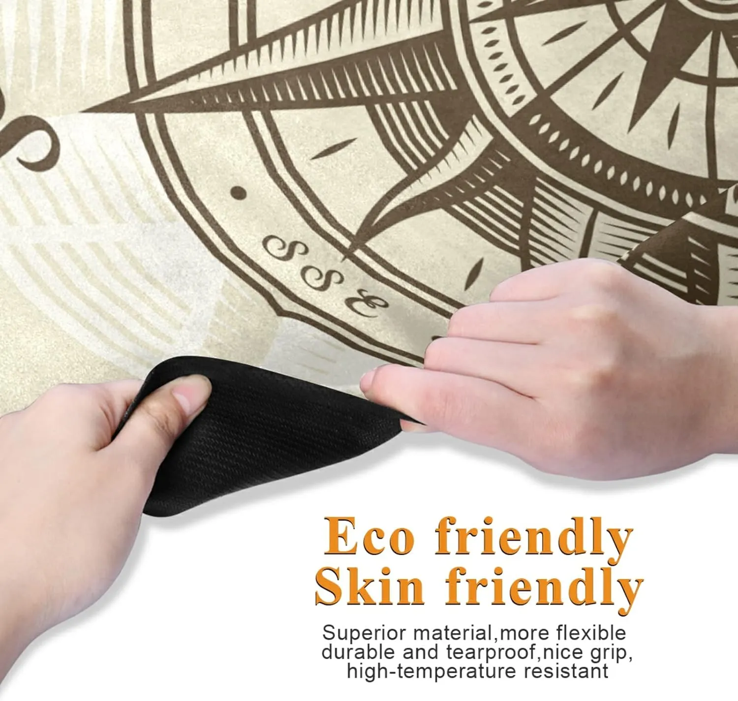 Yoga Mat Non Slip Rubber Fitness Safe Exercise Mat with Bag Durable Folding Workout Mat for Pilates and Floor Exercises