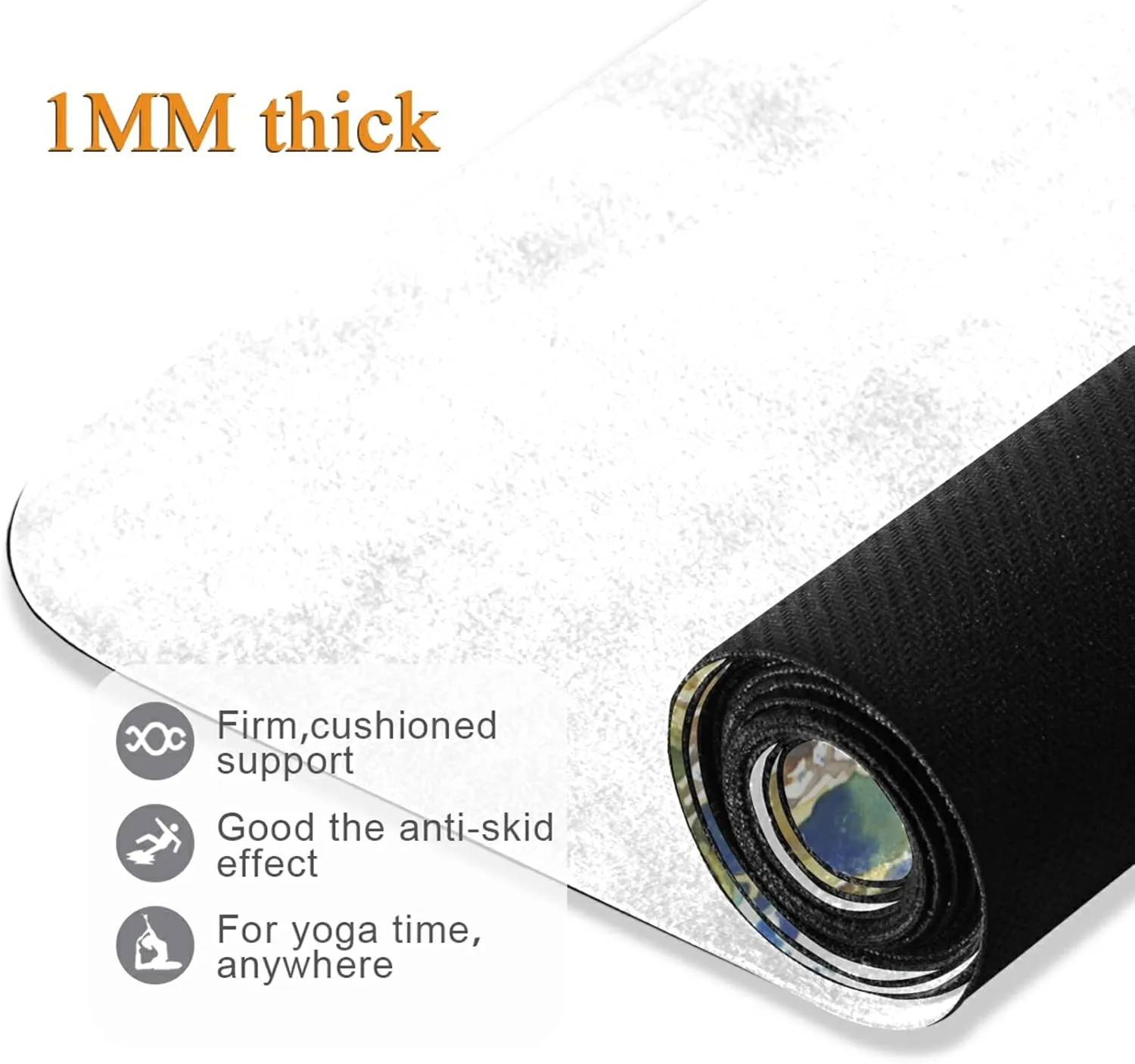 Yoga Mat Non Slip Rubber Fitness Safe Exercise Mat with Bag Durable Folding Workout Mat for Pilates and Floor Exercises