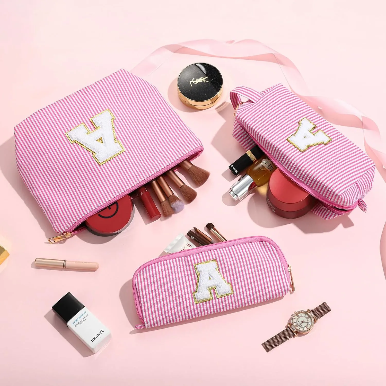 YOOLIFE Bridesmaid Gifts for Women - Cute Makeup Bag for Women Friends | Make Up Cosmetic Travel Toiletry Bag for Bride Maid Matron of honor Bridal Shower Personalized Bachelorette Girlfriend Gifts D