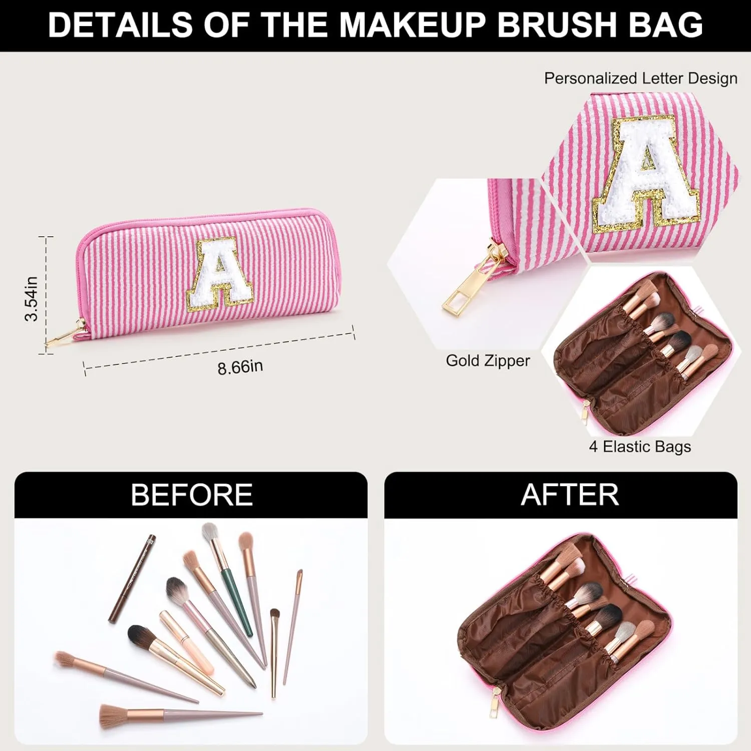 YOOLIFE Bridesmaid Gifts for Women - Cute Makeup Bag for Women Friends | Make Up Cosmetic Travel Toiletry Bag for Bride Maid Matron of honor Bridal Shower Personalized Bachelorette Girlfriend Gifts D