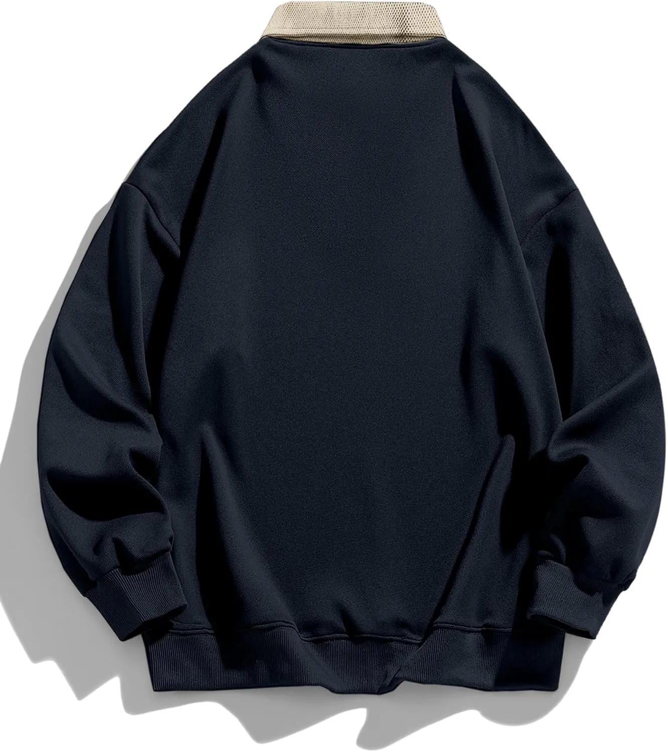 ZAFUL Men's Long Sleeve Color Spliced Polo Collar Sweatshirts Casual Lightweight Pullover Hoodies…