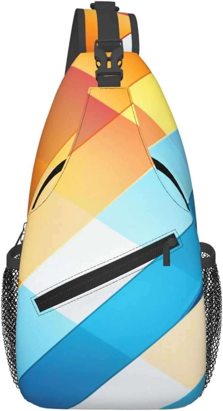 ZigZag Stripe print Crossbody bag, stylish unisex outdoor bag, multi-functional fashion accessories