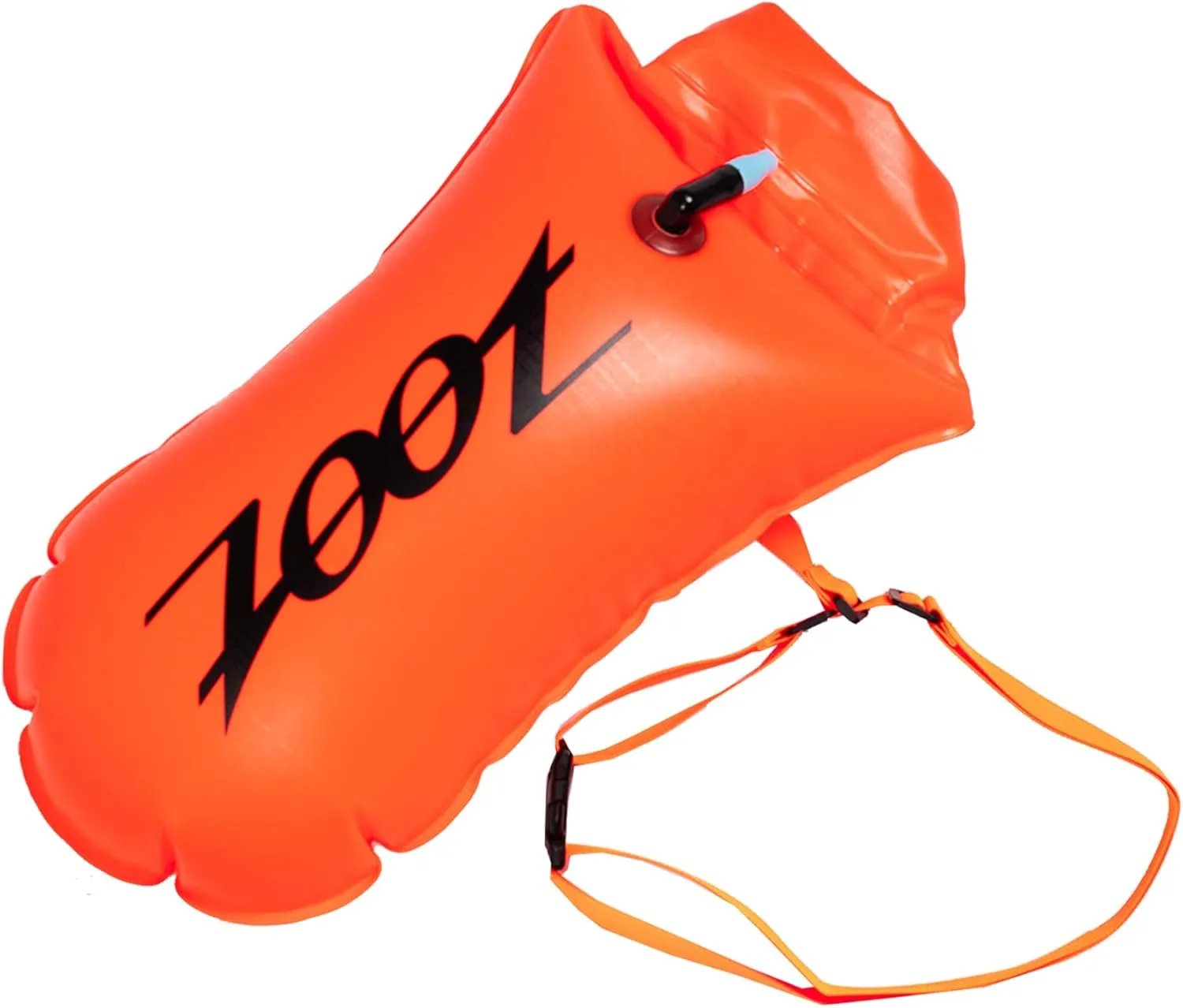 Zoot Ultra Swim Safety Buoy & Dry Bag, High-Visibility Open-Water Safety Floatation Device with Storage for Long-Distance Swimming Training Sessions (15L) - Neon Orange - 15L